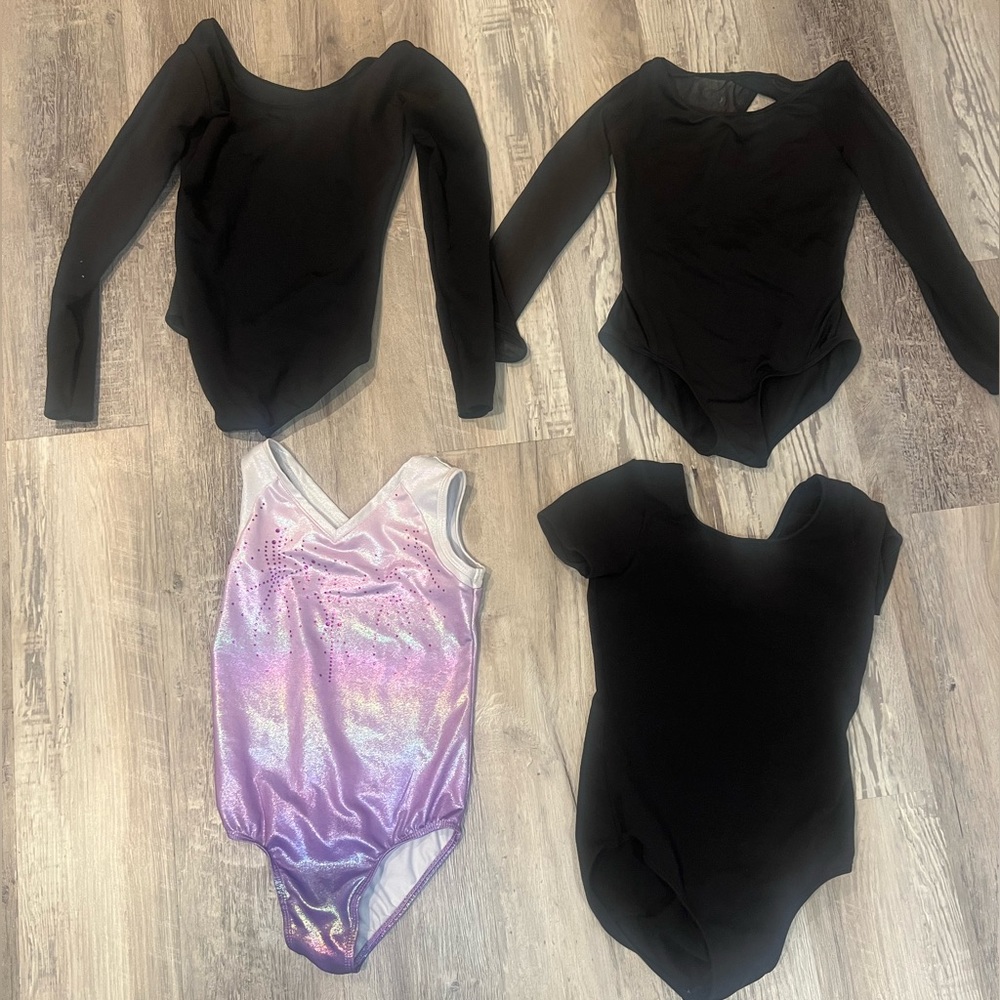 Set of four Girls’ Sizes 8-12 Leotards